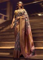 Organza Pink Party Wear Weaving Saree